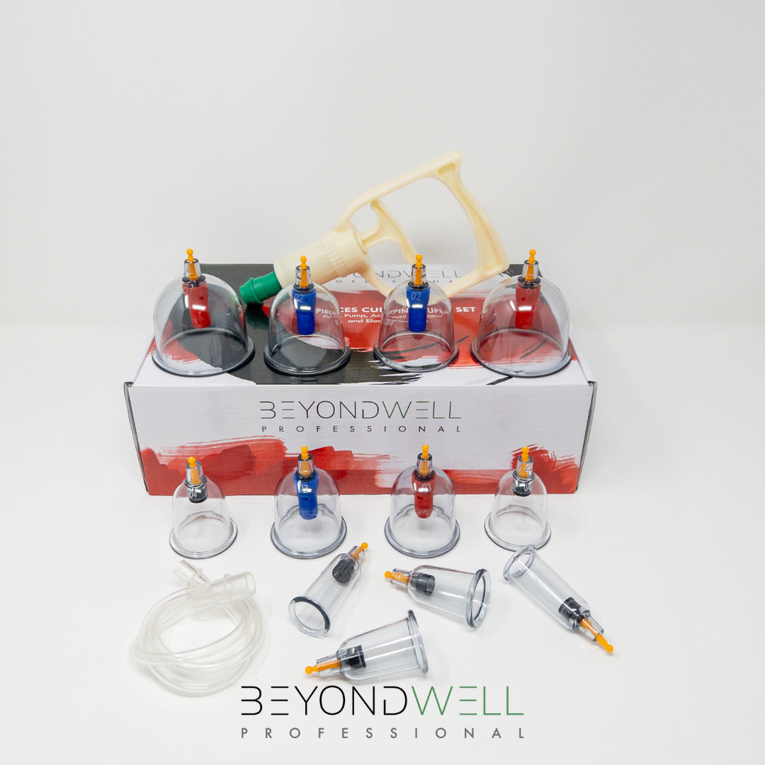 12x Cupping Set met Pomp plus 6x Acupuntmagneten en Verlengslang - Topkwaliteit