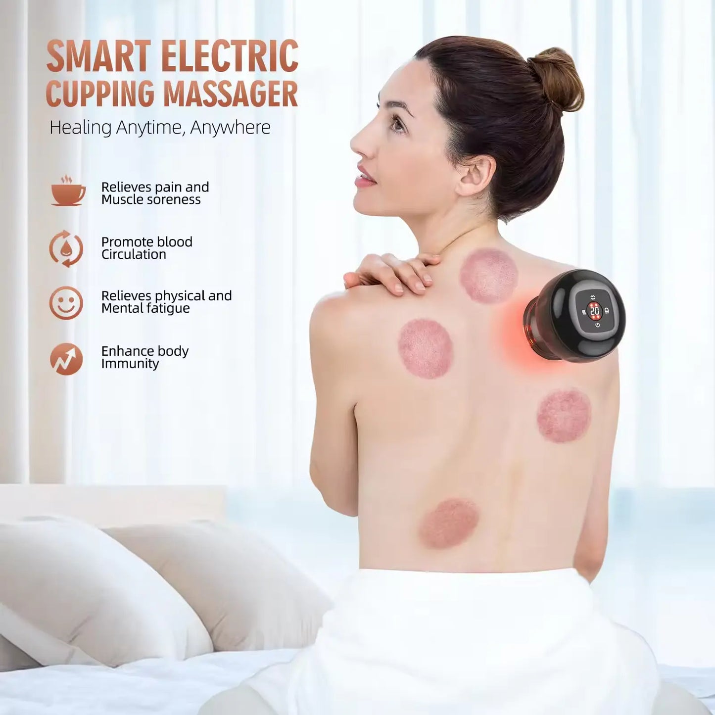 Electric Vacuum Cupping Massager - 4 in 1 Kit - Professional Quality - CE Certificate