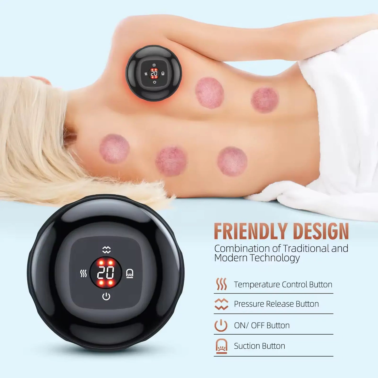 Electric Vacuum Cupping Massager - 4 in 1 Kit - Professional Quality - CE Certificate