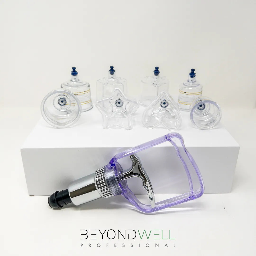 8x Heart - Star - Round Cupping Set with Pump - Top Quality