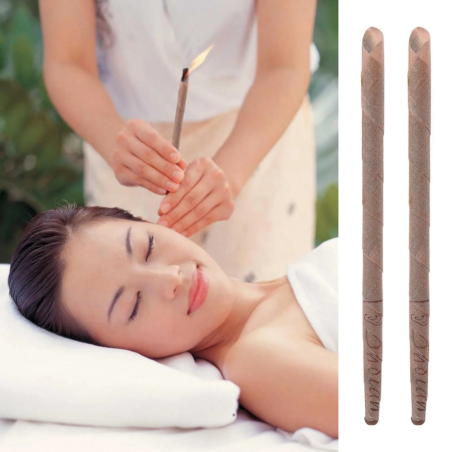 Ear Candle Set (24 pieces) with Protective Discs and Cotton Swabs