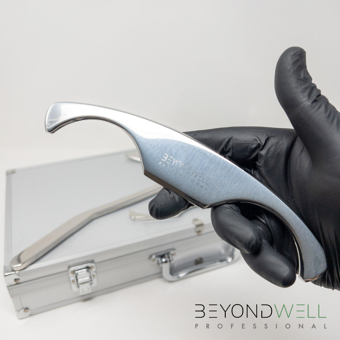 Kit d'outils Fascia IASTM en acier inoxydable dans une mallette de luxe en aluminium