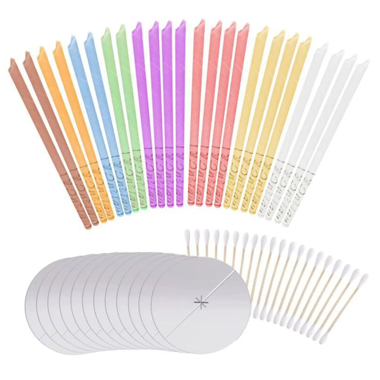 Ear Candle Set (24 pieces) with Protective Discs and Cotton Swabs