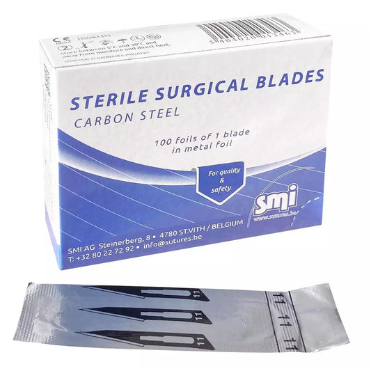 SMI Surgical Scalpel Blades (No:11) - 100 pcs - New Series