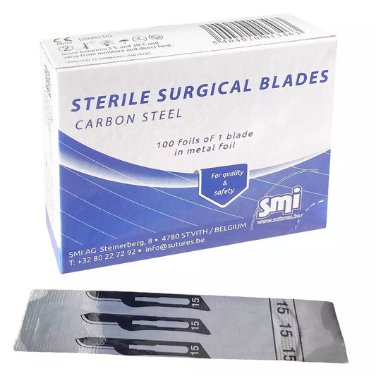 SMI Surgical Scalpel Blades (No:15) - 100 pcs - New Series